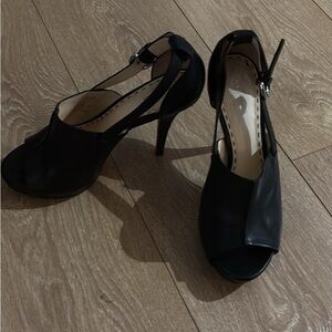 Black Coach peeptoe 4” heels